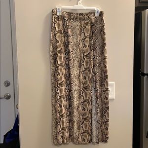 Snake skin midi skirt